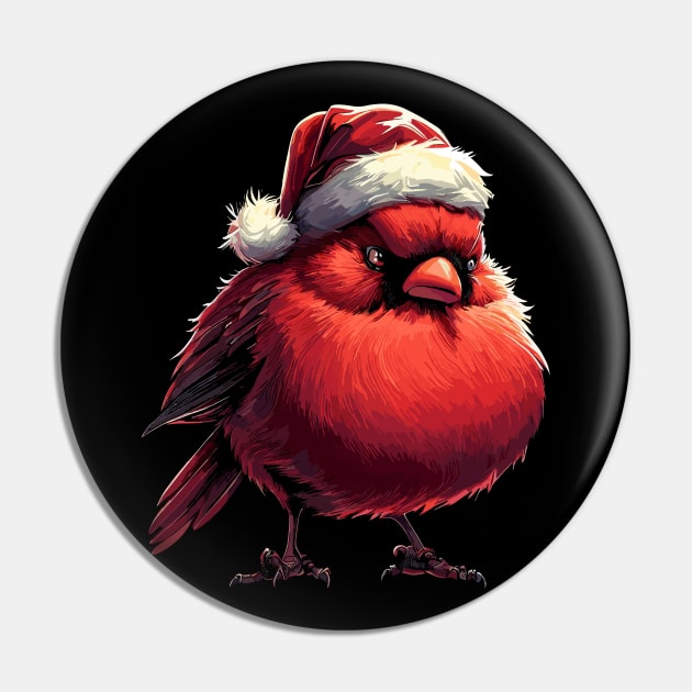 Christmas Northern Cardinal Pin by TomFrontierArt