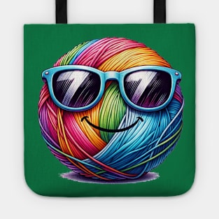 Cool ball of yarn wearing sunglasses! Tote