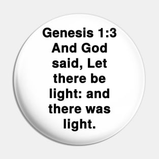 Genesis 1:3 King James Version Bible Verse Typography Pin