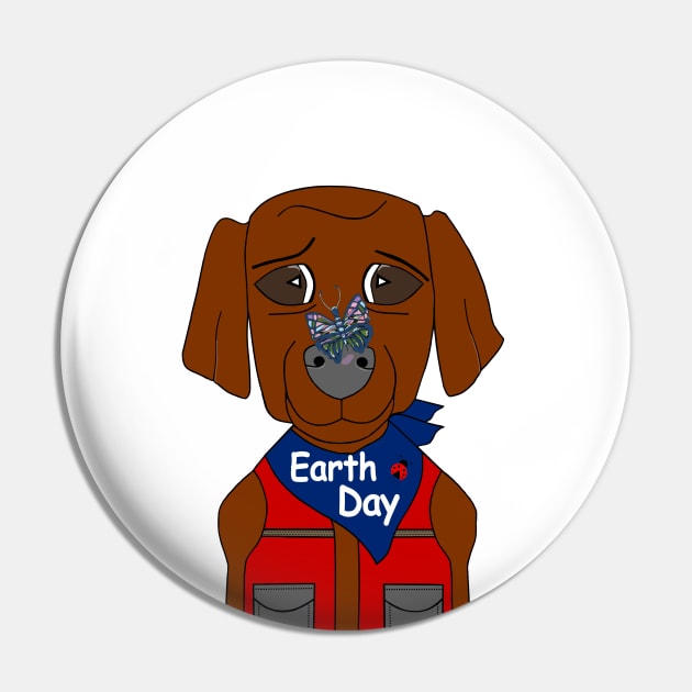 EARTH Day Celebration Dog Pin by SartorisArt1