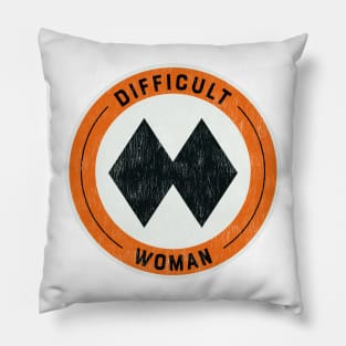 Difficult Woman - Double Black Diamond Skier Pillow