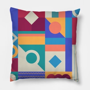 Abstract Geometric Grid Pillow