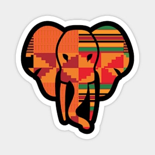 Elephant Animal with African Kente Pattern Magnet