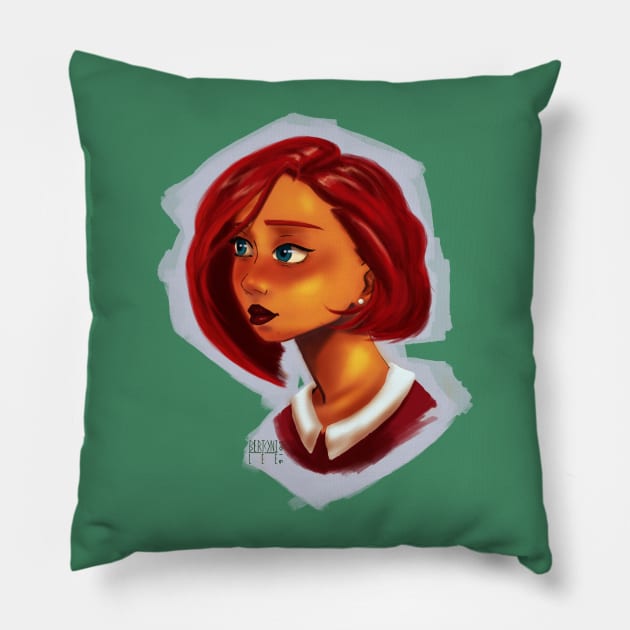 Redhead Pillow by Bertoni_Lee