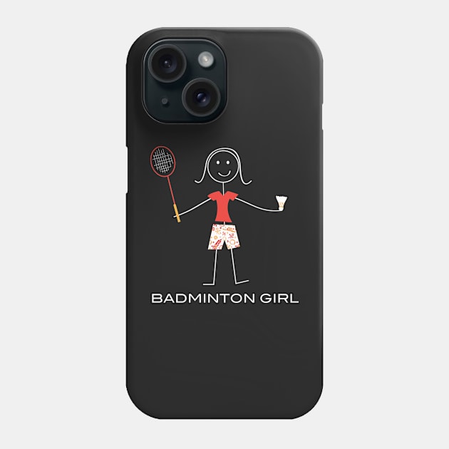 Funny Womens Badminton Girl Sports Illustration Phone Case by whyitsme