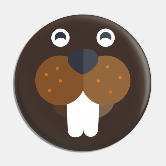 Beaver Face Pin by Coffee Parade