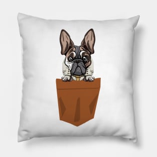 dog in pocket funny puppy for dog lover Bulldog Pillow