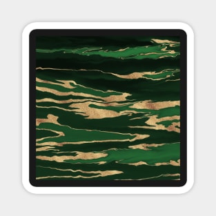 Gold Green Marble Abstract Painting Magnet