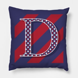 Old Glory Letter D Pillow