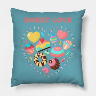 sweet candy heart love Pillow