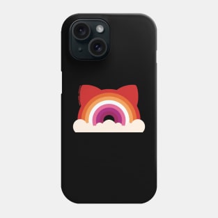 Lesbian Pride Cat Ear Rainbow Phone Case