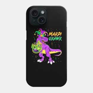 Mardi Grawr T-Rex Dinosaur Toddler Kids Mardi Gras  Men Phone Case