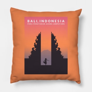 Bali Temple, Indonesia, Pura Penataran Agung Lempuyang Travel Poster Pillow