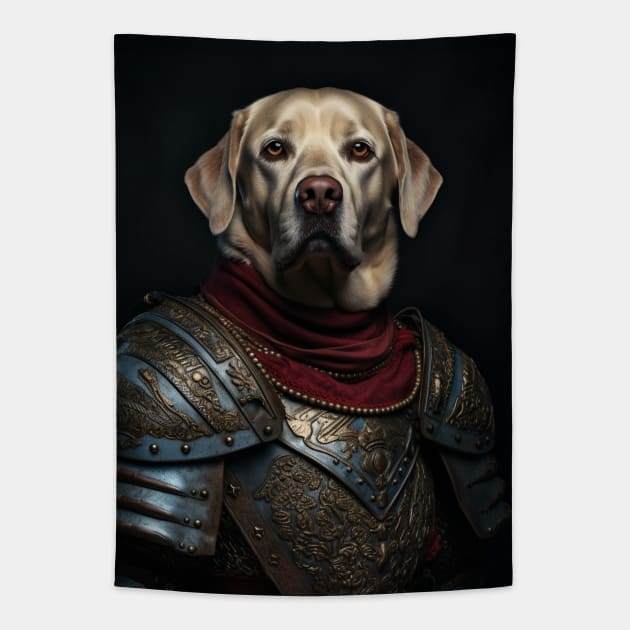 Stalwart Yellow Labrador Retriever - Medieval English Knight Tapestry by HUH? Designs