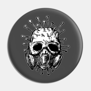 Corona virus skull Pin