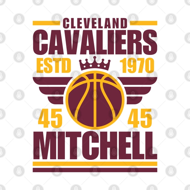 Cleveland Cavaliers Mitchell 45 Basketball Retro by ArsenBills