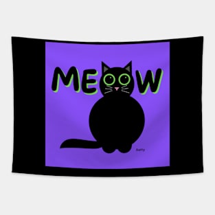 Meow-black cat Tapestry