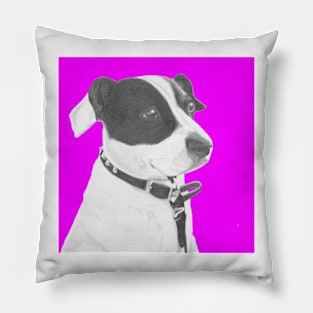 Jack Russell Crossbreed in Pink Headshot Pillow