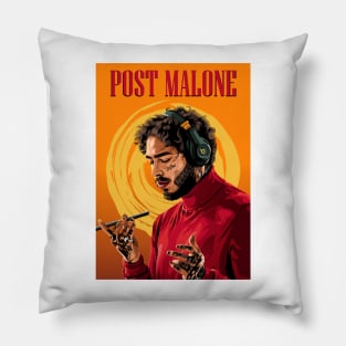 Melodies in Ink: Illustrating Post Malone's Musical Canvas Pillow