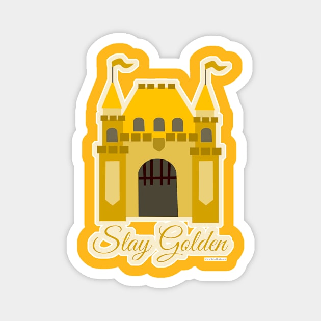 Cute Golden Theme Style Castle Art Pattern Magnet by Tshirtfort