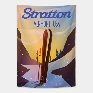 Stratton Vermont USA ski poster Tapestry