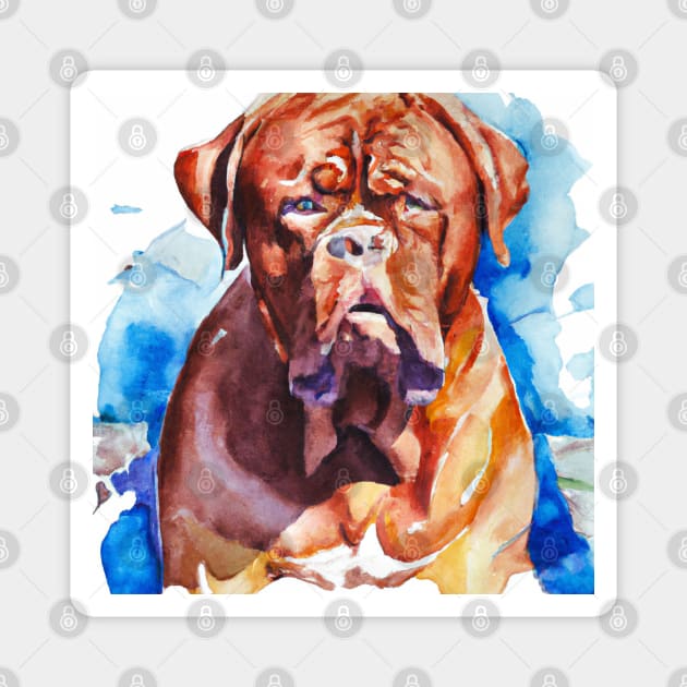 Watercolor Dogue de Bordeaux - Dog Lovers Magnet by Edd Paint Something