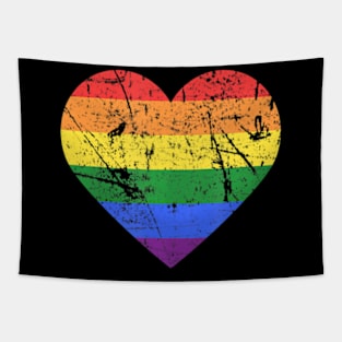 Gay & Lesbian LGBT Pride Love Flag Heart Tapestry