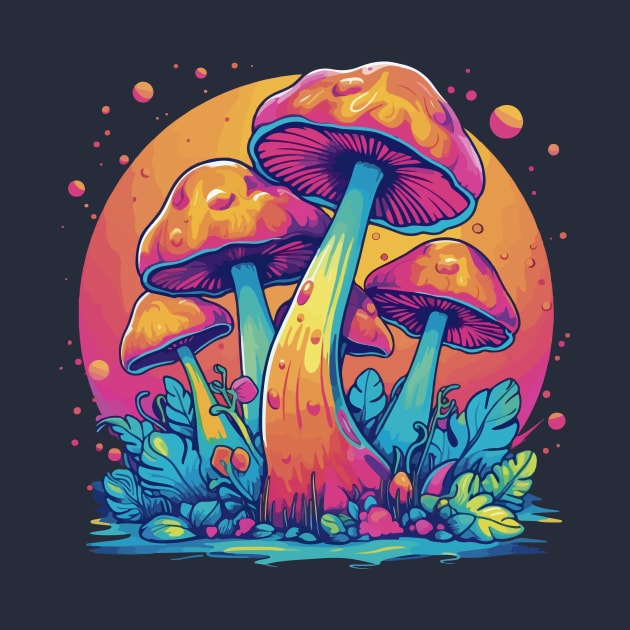 Mushroomcore Groovy Retro Shrooms by LostOnTheTrailSupplyCo