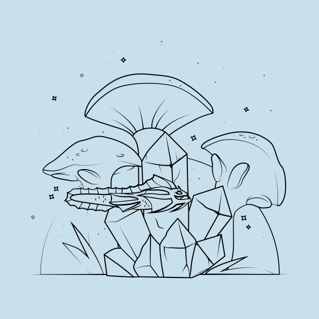 Crystal and mushroom by Galadrielmaria