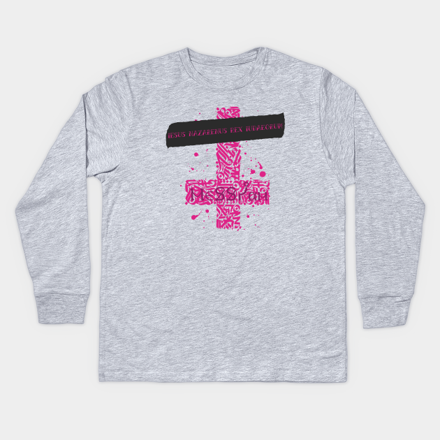Iesus Nazarenus Rex Iudaeorum Cross Inri Jesus Kinder Long Sleeve T Shirt Teepublic De
