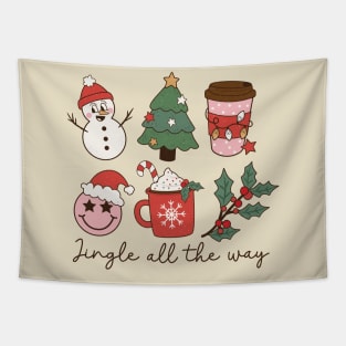 Cute Jingle All the Way Christmas Tapestry