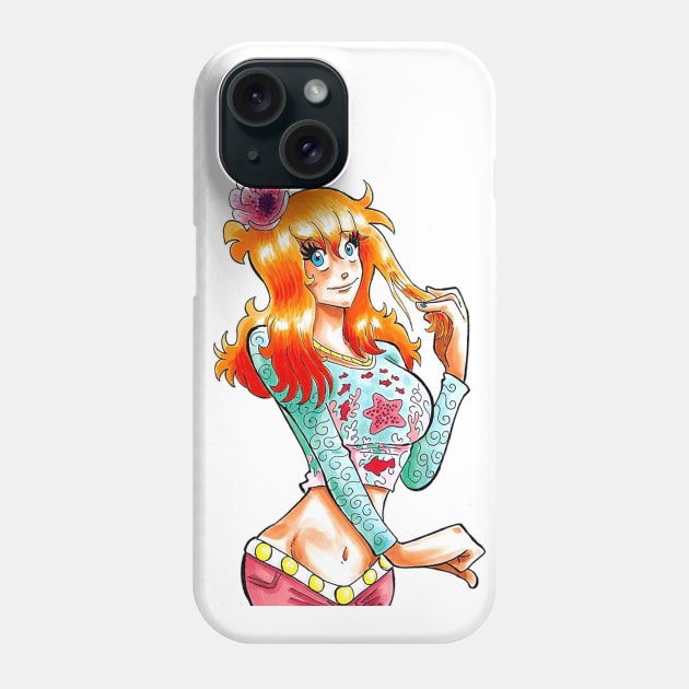 Sandy with Long Wavy Hair Phone Case by Every Day Comics