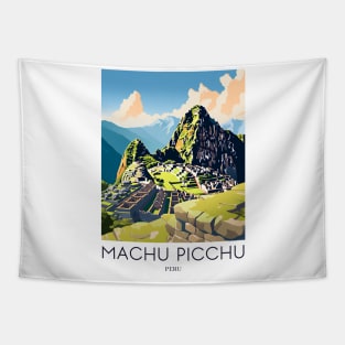 A Pop Art Travel Print of Machu Picchu - Peru Tapestry