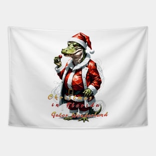 Florida Alligator Miami Funny Holiday Christmas season gift Tapestry