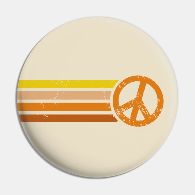 RETRO PEACE STRIPES - 70s Sunset Pin by Jitterfly