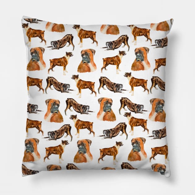 boxer dog Pillow by VicaVeresk