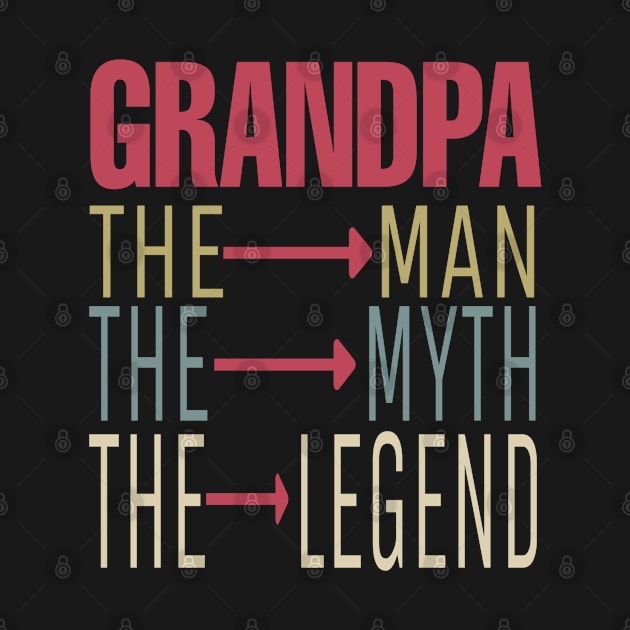 Mens GRANDPA THE MAN THE MYTH THE LEGEND Father's Day Men by Titou design