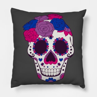 Bisexual Pride - Sugarskull Dia De Los Muertos Pillow