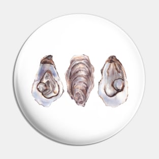 Oyster watercolor art Pin