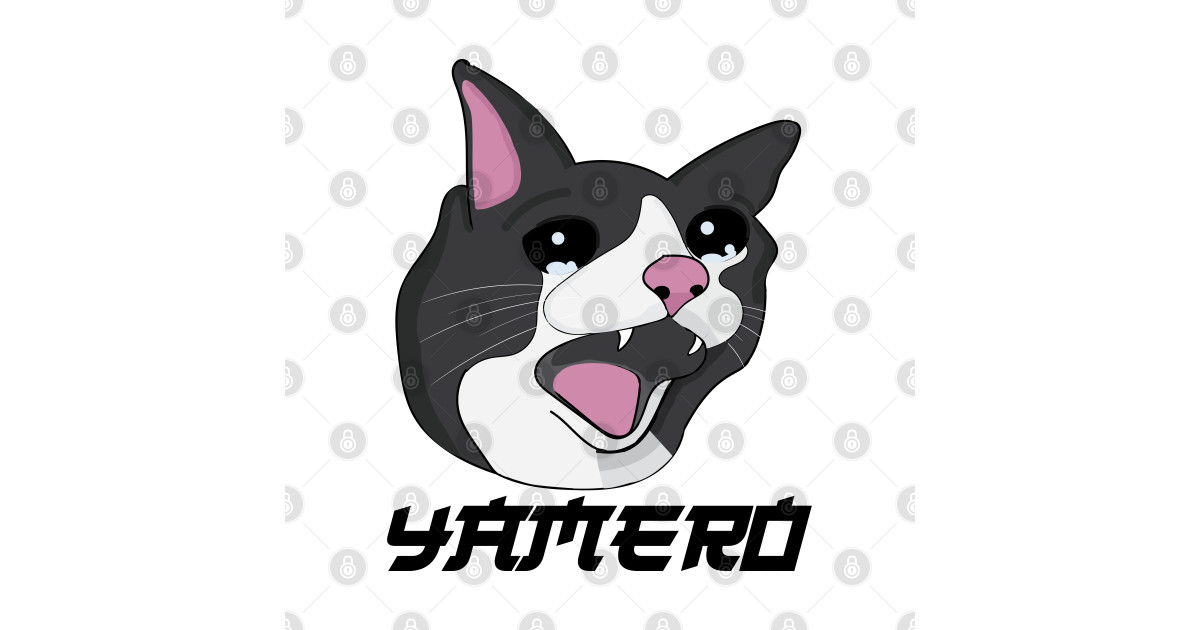 Yamero Crying Screaming Cat Meme Cute Japanese Kawaii - Cat Memes - T ...