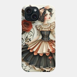 Cute Paper Doll With Fan Victorian Lace Dress Art Phone Case