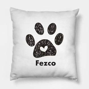 Fezco name made of hand drawn paw prints Pillow