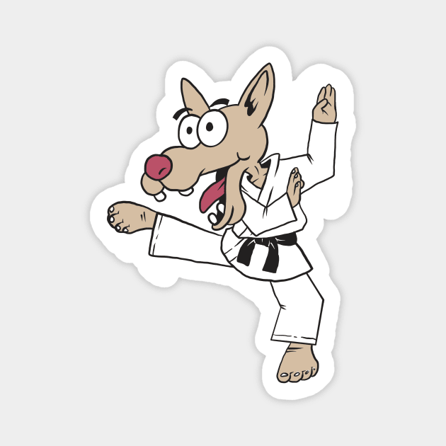 Karate dog Magnet by Paundra