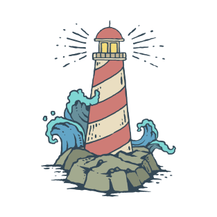 Cute Lighthouse Cartoon Kids Tshirt T-Shirt