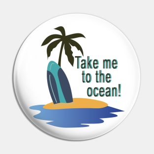 Ocean surf time urban vector style Pin