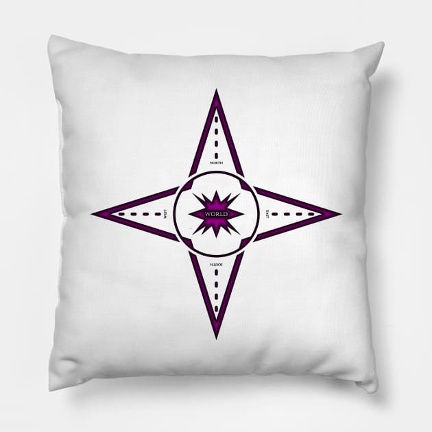 NORTH, EAST, SOUTH, WEST/PURPLE COLOR. SAMER BRASIL Pillow by Samer Brasil