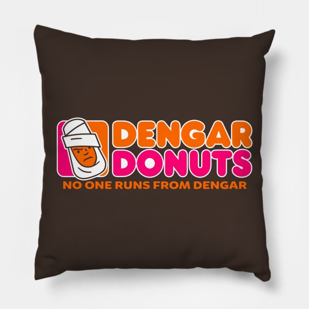 Dengar Donuts Pillow by blairjcampbell