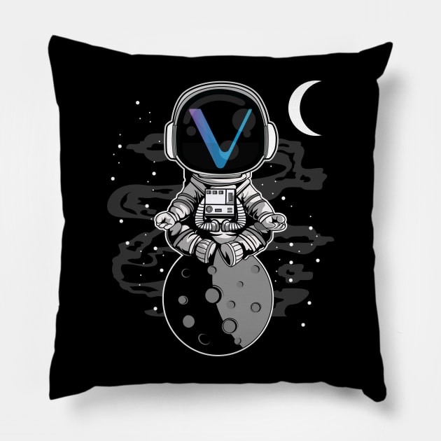 Astronaut Vechain VET Coin To The Moon Crypto Token Cryptocurrency Wallet Birthday Gift For Men Women Kids Pillow by Thingking About