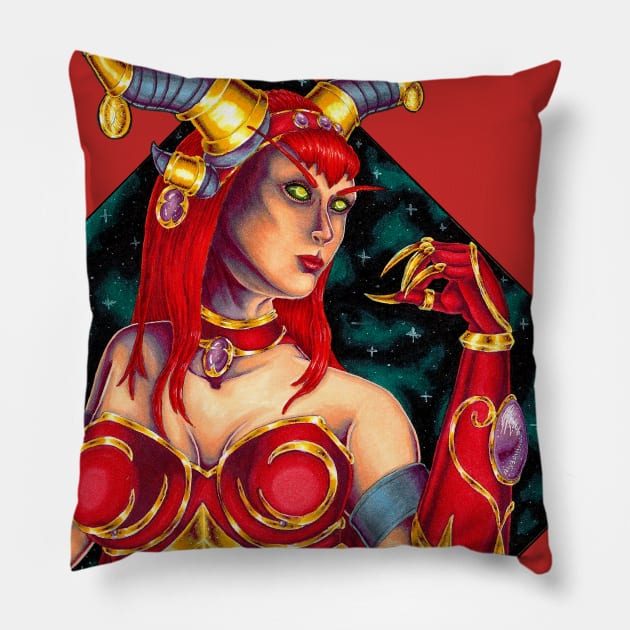 Alexstrasza Portrait Pillow by VarvargArtwork