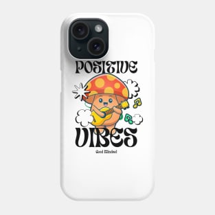 positive energy, Mushroom playing guitar Phone Case